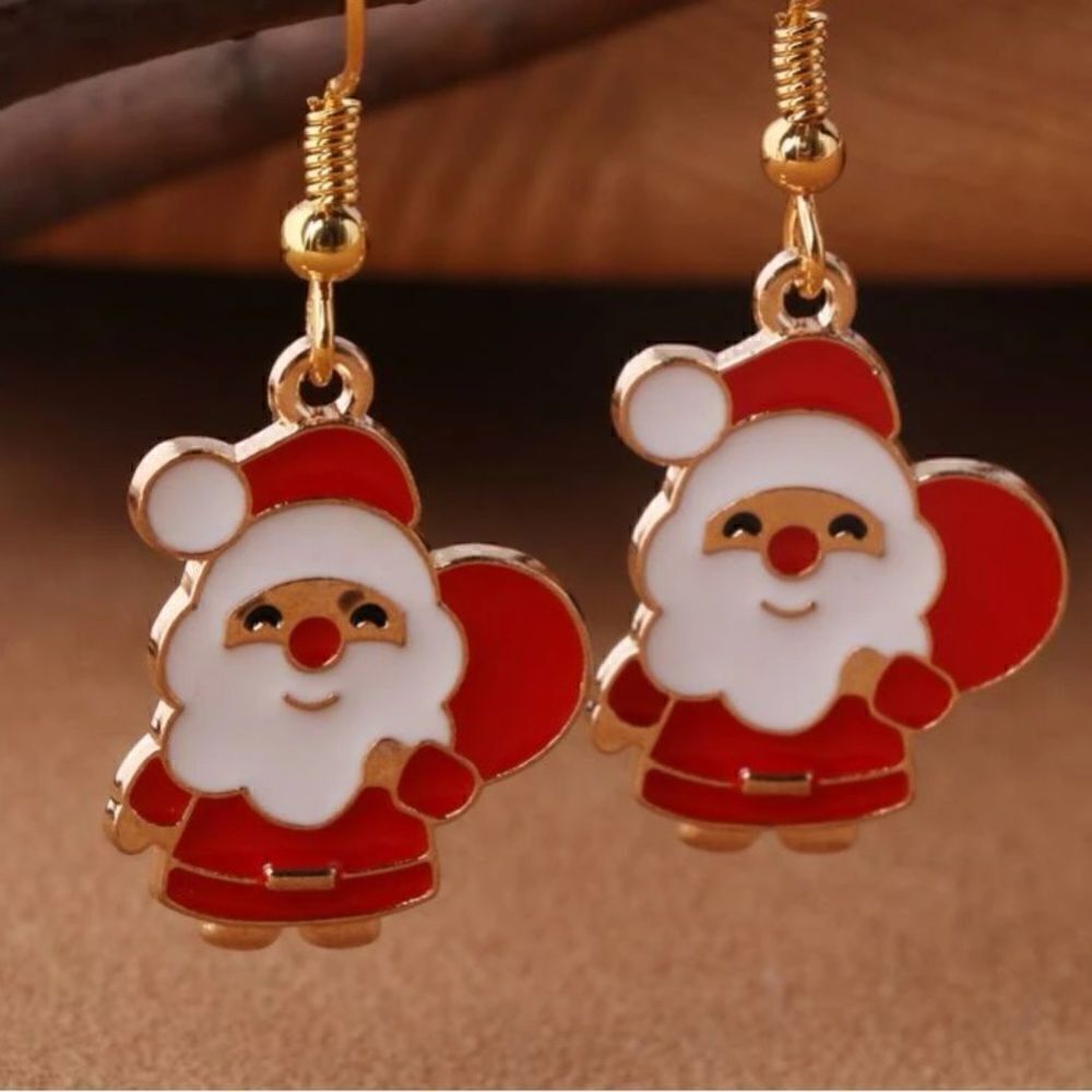 Santa dangle earrings  